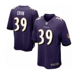 Men's Baltimore Ravens #39 Tyler Ervin Game Purple Team Color Football Jersey