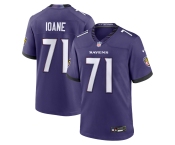 Men's Baltimore Ravens #71  IOANE  Purple 2026 Game Football Stitched Jersey