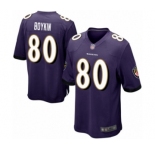 Men's Baltimore Ravens #80 Miles Boykin Game Purple Team Color Football Jersey