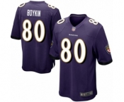 Men's Baltimore Ravens #80 Miles Boykin Game Purple Team Color Football Jersey
