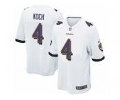 Men's Nike Baltimore Ravens #4 Sam Koch Game White NFL Jersey