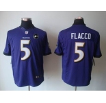 nike nfl jerseys baltimore ravens #5 flacco purple [nike limited Art Patch]