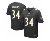 Men Nike Baltimore Ravens #34 Alex Collins Elite Black Alternate NFL Jersey