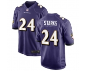 Men's Baltimore Ravens #24 Malaki Starks Nike Purple Game Black New Football Jerseyd Jersey