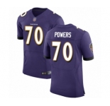 Men's Baltimore Ravens #70 Ben Powers Purple Team Color Vapor Untouchable Elite Player Football Jersey