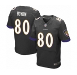 Men's Baltimore Ravens #80 Miles Boykin Elite Black Alternate Football Jersey