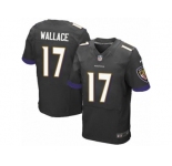 Men's Nike Baltimore Ravens #17 Mike Wallace Elite Black Alternate NFL Jersey