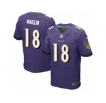 Men's Nike Baltimore Ravens #18 Jeremy Maclin Elite Purple Team Color NFL Jerse
