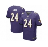 Men's Nike Baltimore Ravens #24 Brandon Carr Elite Purple Team Color NFL Jersey