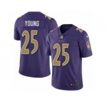 Men's Nike Baltimore Ravens #25 Tavon Young Elite Purple Rush NFL Jersey