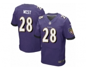 Men's Nike Baltimore Ravens #28 Terrance West Elite Purple Team Color NFL Jersey