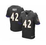Men's Nike Baltimore Ravens #42 Marqueston Huff Elite Black Alternate NFL Jersey