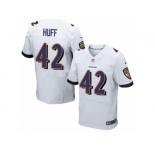 Men's Nike Baltimore Ravens #42 Marqueston Huff Elite White NFL Jersey