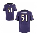 Men's Nike Baltimore Ravens #51 Kamalei Correa Elite Purple Team Color NFL Jersey