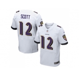 Nike Baltimore Ravens #12 Jaleel Scott White Men Stitched NFL New Elite Jersey