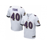 Nike Baltimore Ravens #40 Kenny Young White Men Stitched NFL New Elite Jersey
