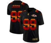 Baltimore Ravens #99 Matthew Judon Men's Black Nike Red Orange Stripe Vapor Limited NFL Jersey
