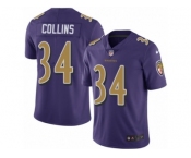 Men Nike Baltimore Ravens #34 Alex Collins Limited Purple Rush Vapor Untouchable NFL Jersey