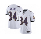 Men Nike Baltimore Ravens #34 Alex Collins White Vapor Untouchable Limited Player NFL Jersey