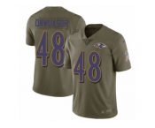 Men Nike Baltimore Ravens #48 Patrick Onwuasor Limited Olive 2017 Salute to Service NFL Jersey