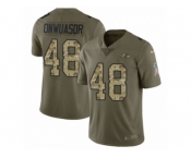 Men Nike Baltimore Ravens #48 Patrick Onwuasor Limited Olive Camo Salute to Service NFL Jersey