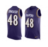 Men Nike Baltimore Ravens #48 Patrick Onwuasor Purple Player Name & Number Tank Top NFL Jersey