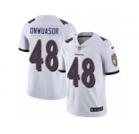 Men Nike Baltimore Ravens #48 Patrick Onwuasor White Vapor Untouchable Limited Player NFL Jersey
