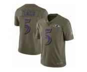 Men Nike Baltimore Ravens #5 Joe Flacco Limited Olive 2017 Salute to Service NFL Jersey