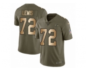 Men Nike Baltimore Ravens #72 Alex Lewis Limited Olive Gold Salute to Service NFL Jersey