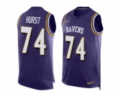 Men Nike Baltimore Ravens #74 James Hurst Limited Purple Player Name & Number Tank Top NFL Jersey