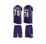 Men Nike Baltimore Ravens #78 Austin Howard Limited Purple Tank Top Suit NFL Jersey