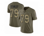 Men Nike Baltimore Ravens #79 Ronnie Stanley Limited Olive Camo Salute to Service NFL Jersey