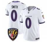 Men's Baltimore Ravens #0 Roquan Smith White 2026 F.U.S.E. Vapor Limited Football Stitched Jersey