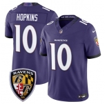 Men's Baltimore Ravens #10 DeAndre Hopkins Purple 2026 F.U.S.E Vapor Limited Football Stitched Jersey