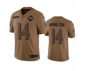 Men's Baltimore Ravens #14 Kyle Hamilton 2023 Brown Salute To Service Limited Football Stitched Jersey
