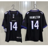Men's Baltimore Ravens #14 Kyle Hamilton Black 2026 Alternate Vapor Limited Football Stitched Jersey