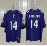 Men's Baltimore Ravens #14 Kyle Hamilton Purple 2026 Alternate Vapor Limited Football Stitched Jersey