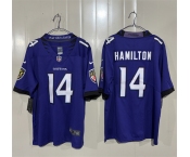 Men's Baltimore Ravens #14 Kyle Hamilton Purple 2026 Alternate Vapor Limited Football Stitched Jersey