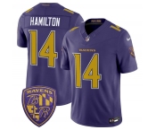 Men's Baltimore Ravens #14 Kyle Hamilton Purple 2026 F.U.S.E. Alternate Vapor Limited Football Stitched Jersey