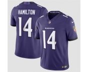 Men's Baltimore Ravens #14 Kyle Hamilton Purple 2026 F.U.S.E Vapor Stitched Limited Football Jersey