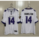 Men's Baltimore Ravens #14 Kyle Hamilton White 2026 Alternate Vapor Limited Football Stitched Jersey