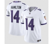 Men's Baltimore Ravens #14 Kyle Hamilton White 2026 F.U.S.E. Stitched Vapor Limited Football Jersey
