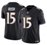 Men's Baltimore Ravens #15 Cooper Rush Black 2025 F.U.S.E Vapor Limited Football Jersey