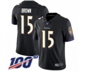 Men's Baltimore Ravens #15 Marquise Brown Black Alternate Vapor Untouchable Limited Player 100th Season Football Jersey