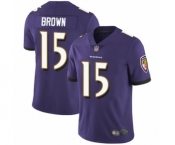 Men's Baltimore Ravens #15 Marquise Brown Purple Team Color Vapor Untouchable Limited Player Football Jersey