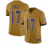 Men's Baltimore Ravens #17 Jordan Lasley Limited Gold Inverted Legend Football Jersey