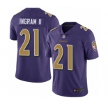Men's Baltimore Ravens #21 Mark Ingram II Limited Purple Rush Vapor Untouchable Football Jersey