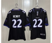 Men's Baltimore Ravens #22 Derrick Henry Black 2026 Alternate Vapor Limited Football Stitched Jersey