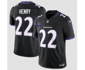 Men's Baltimore Ravens #22 Derrick Henry Black 2026 With 1-Star C Patch F.U.S.E. Alternate Vapor Limited Football Stitched Jersey
