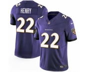 Men's Baltimore Ravens #22 Derrick Henry Purple 2023 F.U.S.E. Vapor Limited Football Stitched Jersey